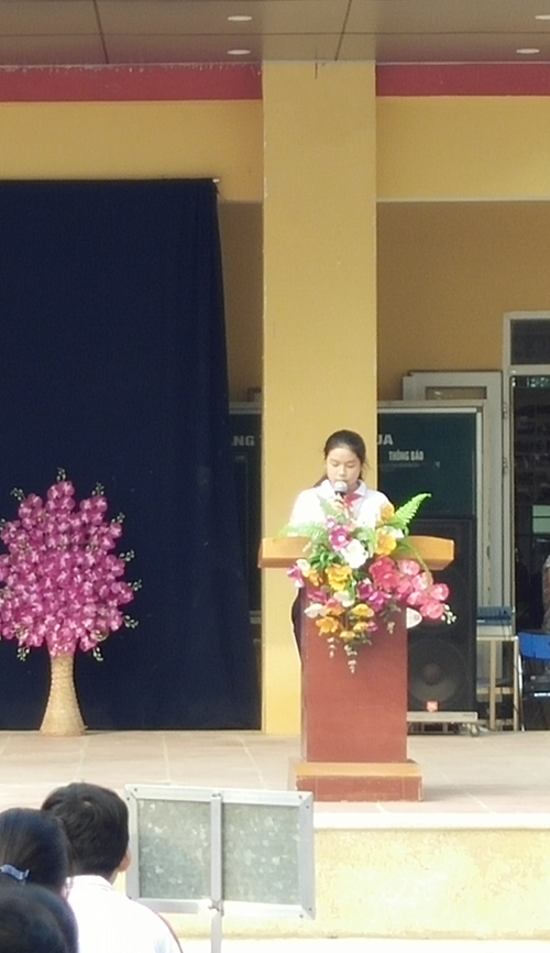 Lời phát biểu của học sinh trường THCS Long Biên trong lễ khai giảng đón chào năm học mới 2016 - 2017
